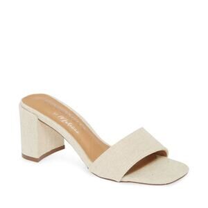 Coconuts by Matisse Lanai Natural Woven Slide Block Heel Sandals